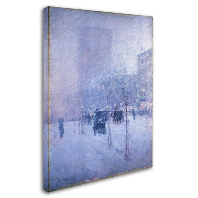 « late à l’après new york winter », reproduction sur toile tendue