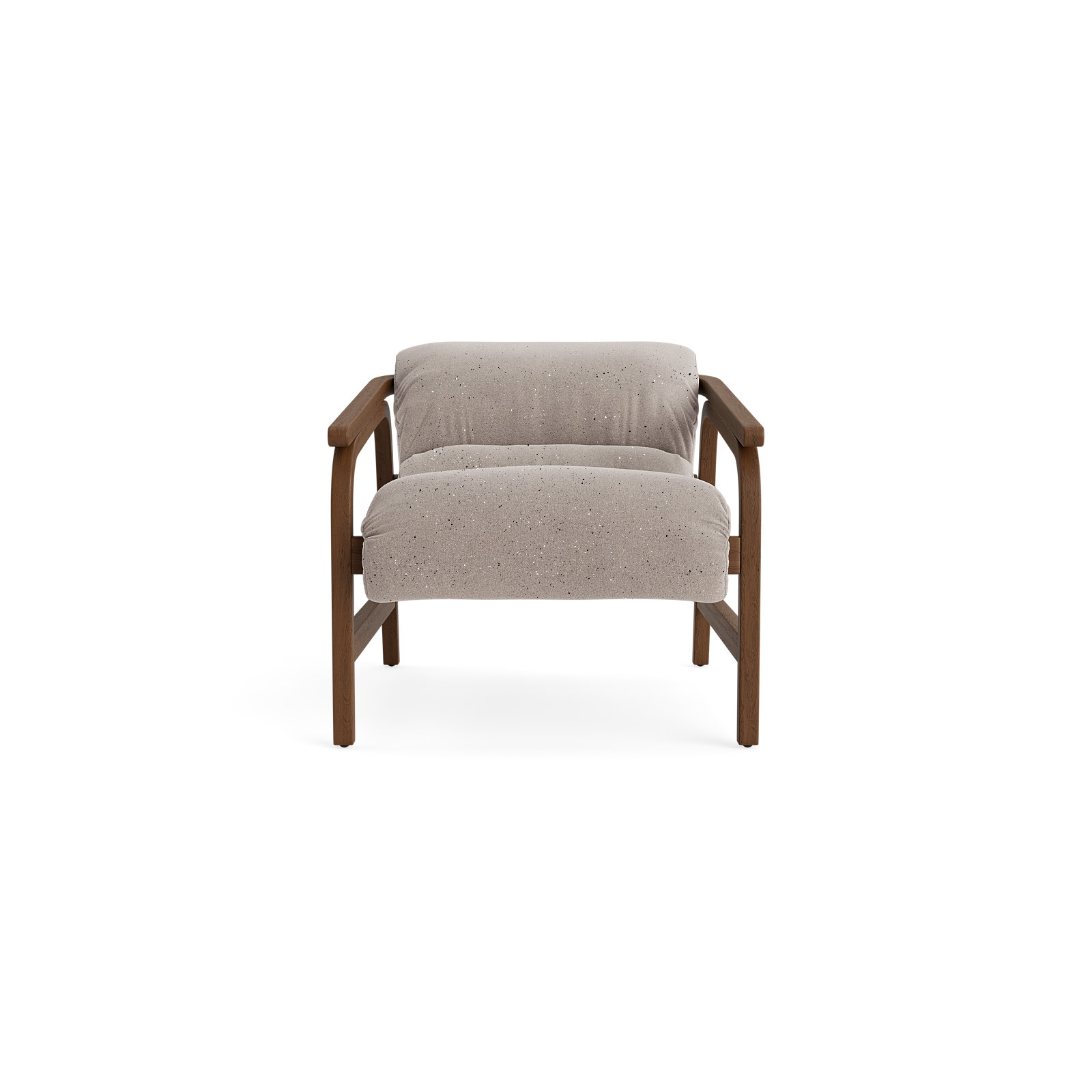 Cellire Chair, Stone Linen, Walnut/Medium Brown Wood