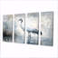 Grue dans un étang brumeux I - Art mural animal héron - ensemble de décoration murale moderne-227842062