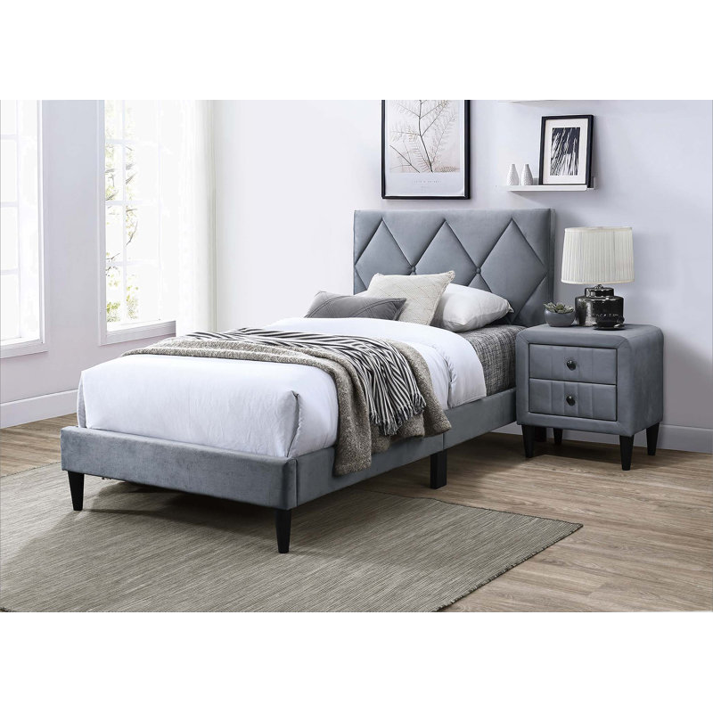 Twin Bed, Gray