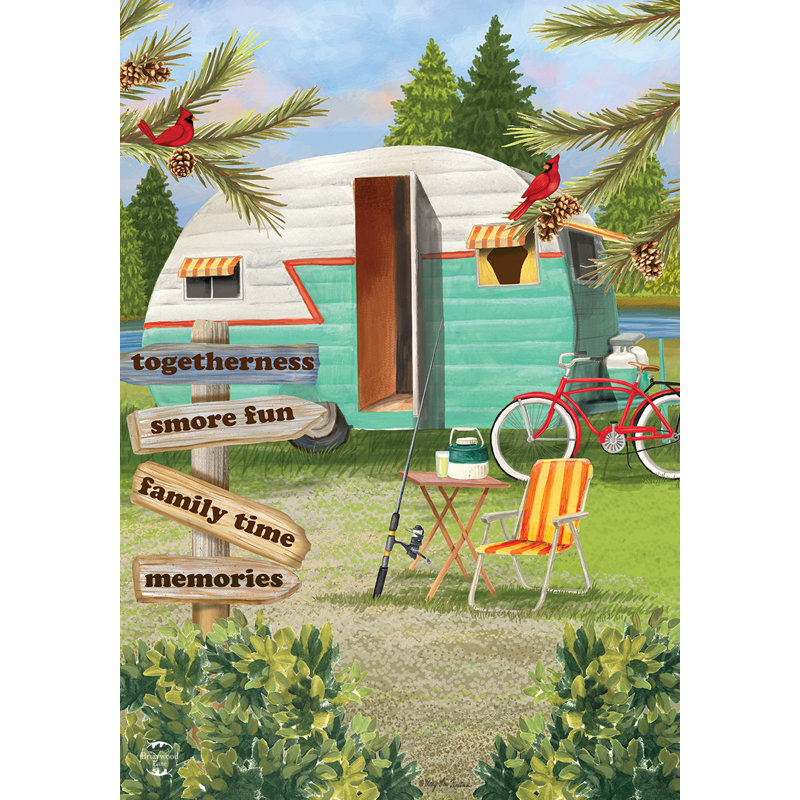 Drapeau de la maison d'été Woodsy Camper