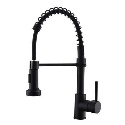 Matte Black Pull Down Faucet For Kitchen Sink - Easy To Install, Reduced Leakage, Multi-Functional Water Flow With Spray Corrosion , Leak- Design, Adjustable