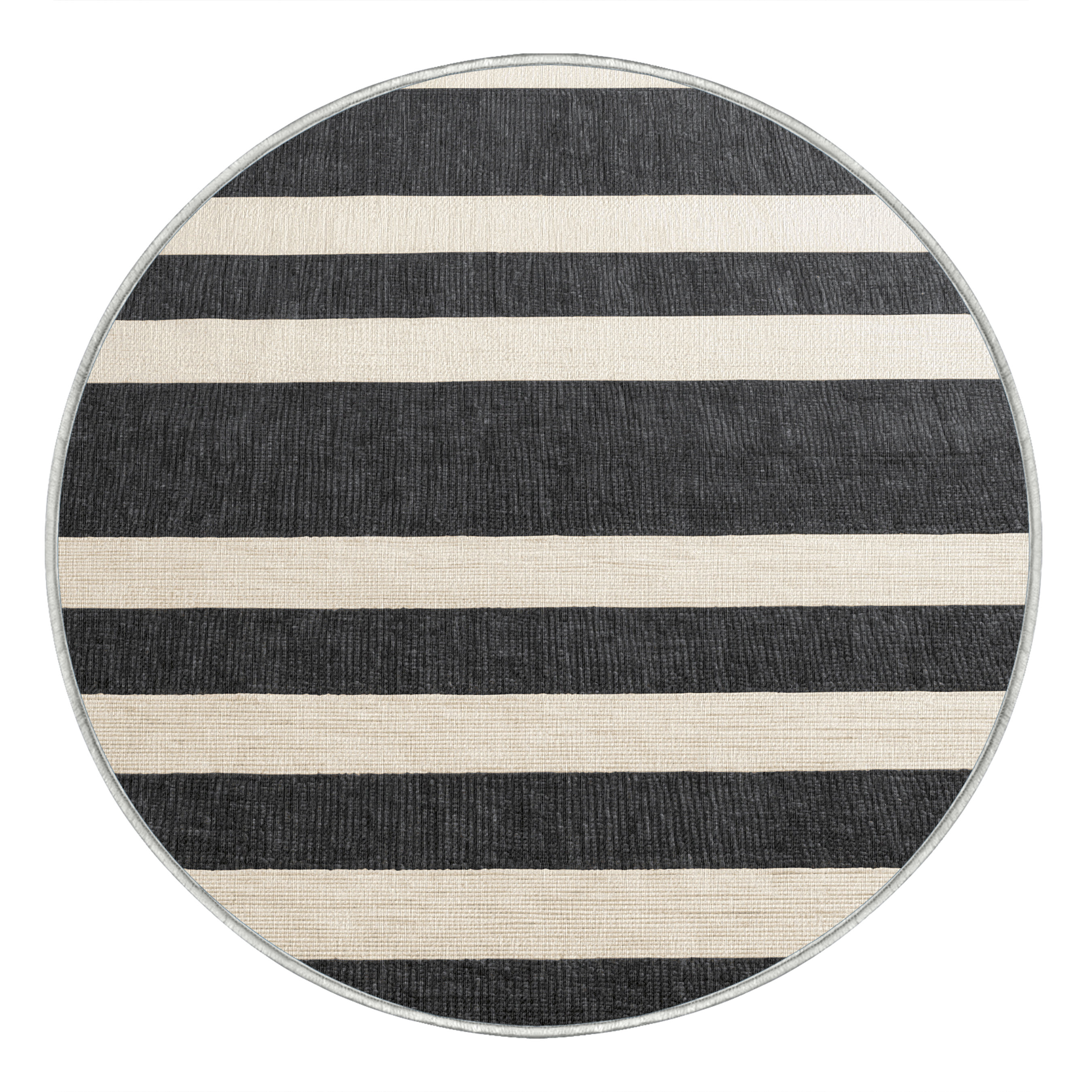 Canora Grey Machine Washable Horizontal Stripes Beige Area Rug | Wayfair