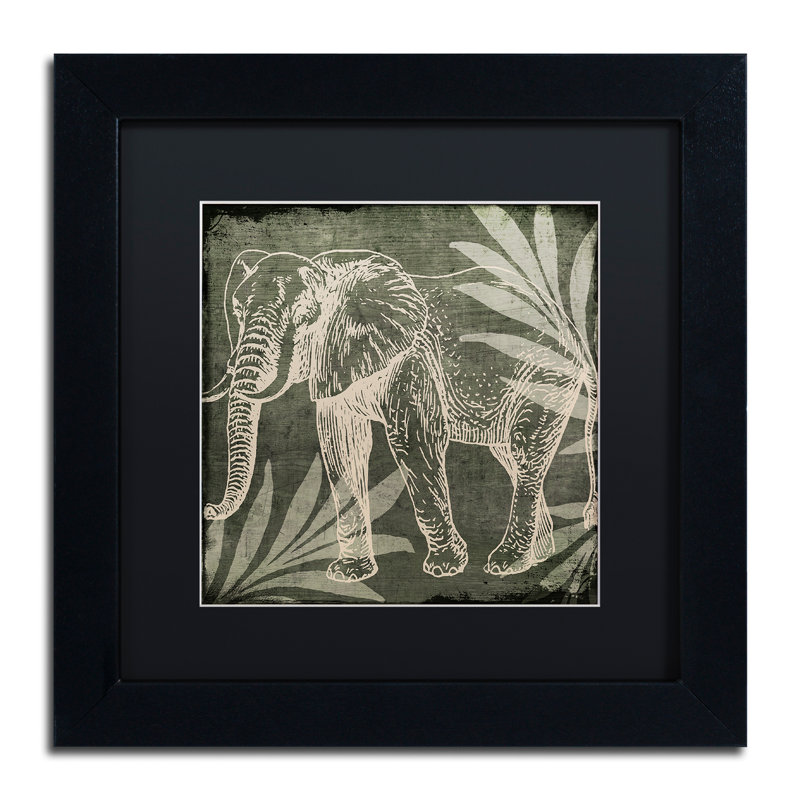 «Elephant 1» par Jadaya, impression encadrée, H 11 po x l 14 po x P 0,5 po, Noir
