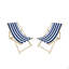 Chaise longue pliante Populus Wood Stripe Blue Stripe