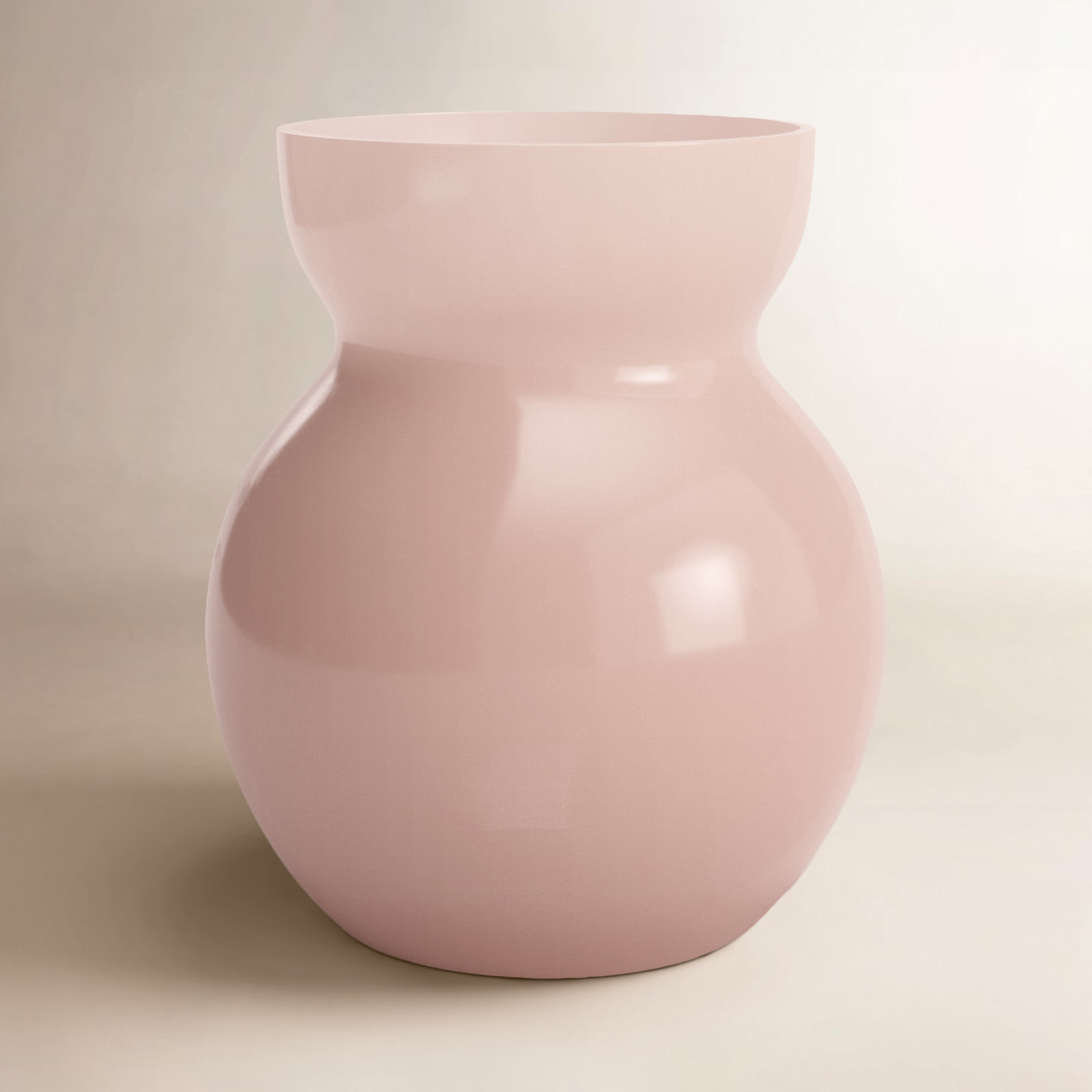 Guliana Handmade Glass Table Vase, Light Pink, 6.5" H x 5.5" W x 5.5" D