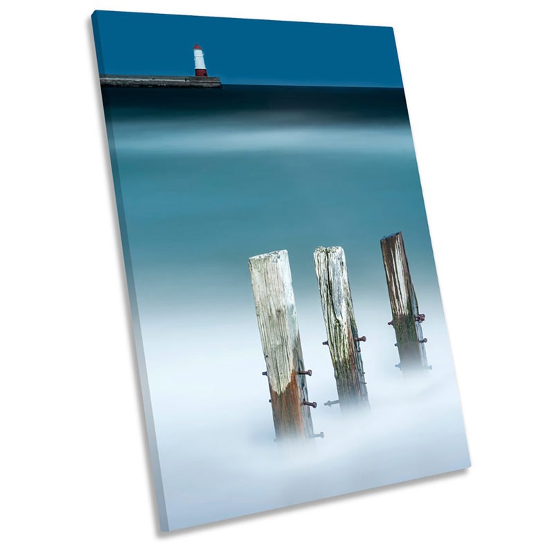 Beach Northumberland Lighthouse - Wrapped Canvas Print, 121.9cm H x 81.3cm W