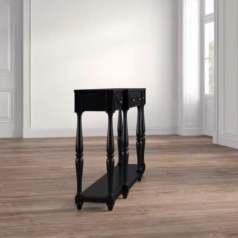 Console de style rétro avec 4 tiroirs, H 35,43 po x l 55,12 po x P 15,75 po