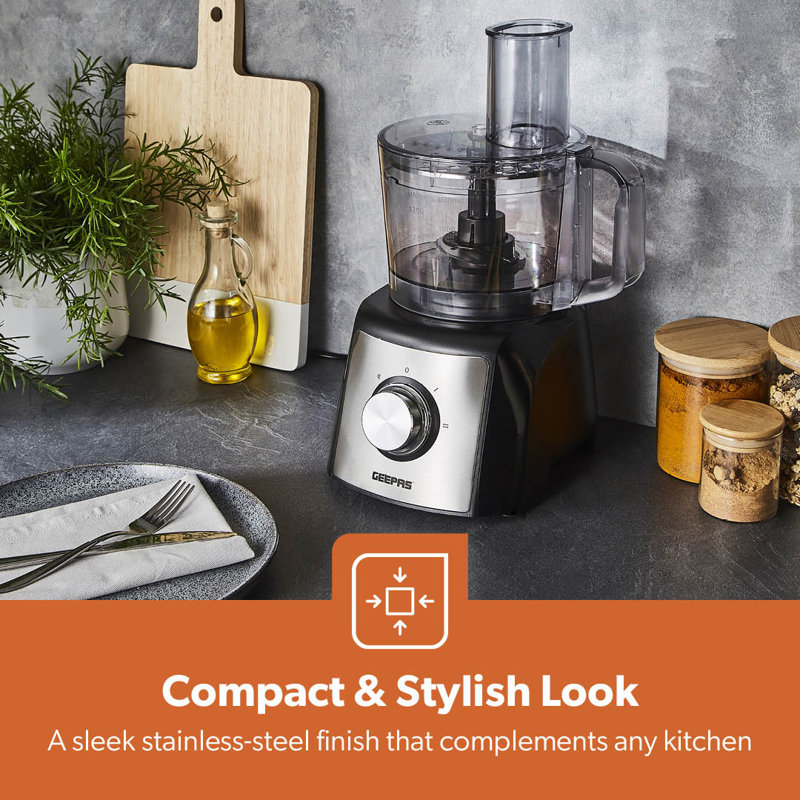 Geepas 1200W Compact Food Processor Multifunctional Electric Food Mixer