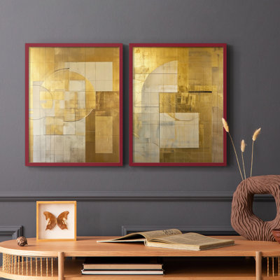 Série ABSTRACT Lxxxviii - reproduction encadrée de qualité supérieure - prête à être accrochée - aucun clou requis - aucun clou requis