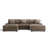 5 - Piece Upholstered Light Brown Faux Rabbit Fur Flannel Modular Sectional Sofa with Throw Pillows & Removable Ottomans-29723052