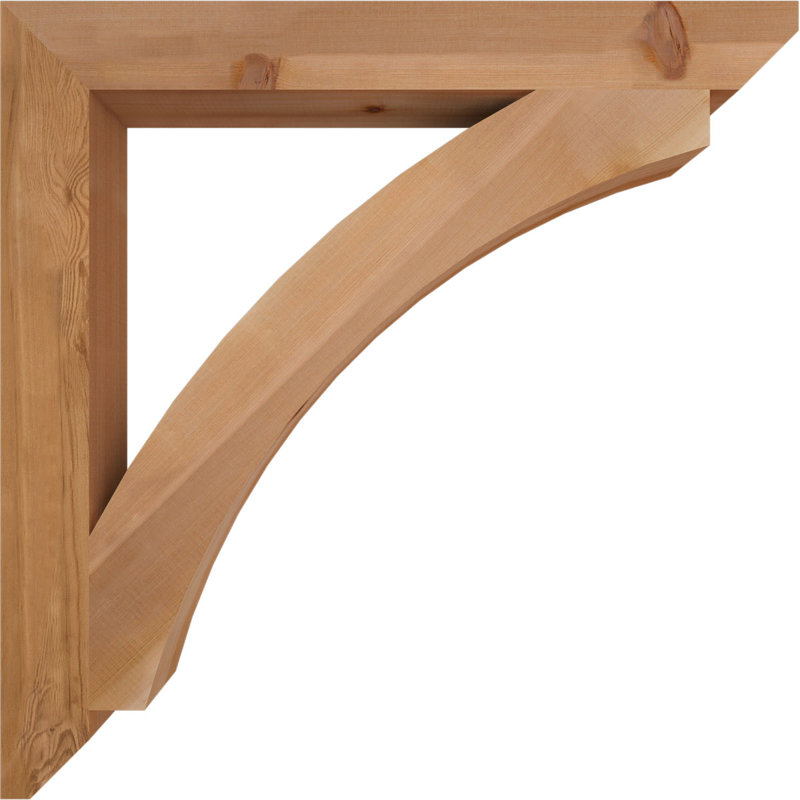 Wood Bracket/Corbel, Western Red Cedar, 36"H x 3.5"W x 36"D