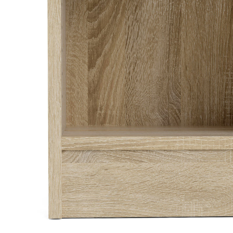 Basic Low Wide Storage Cabinet (2 Shelves) with 2 Doors, Oak