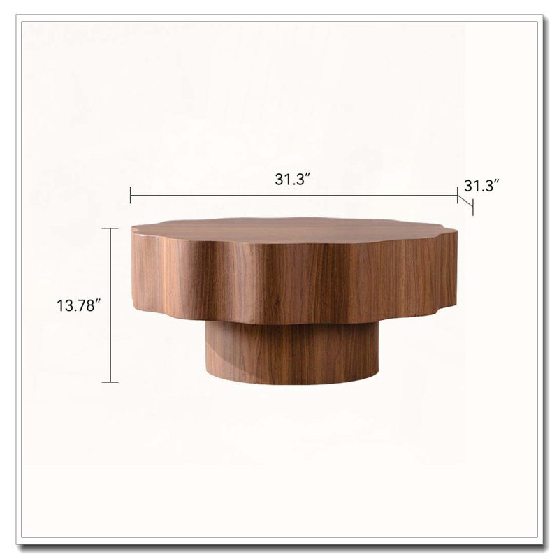 Table basse 31,5 "en MDF avec rangement ouvert