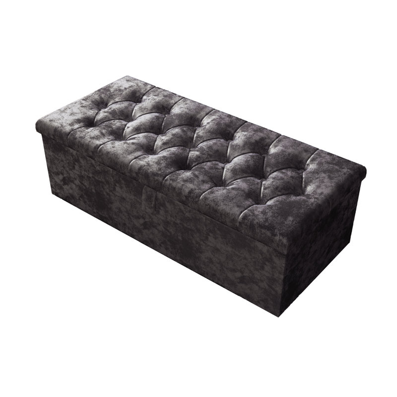Felica 102cm Wide Tufted Rectangle Storage Ottoman with Hydrolic Arm, Amethyst