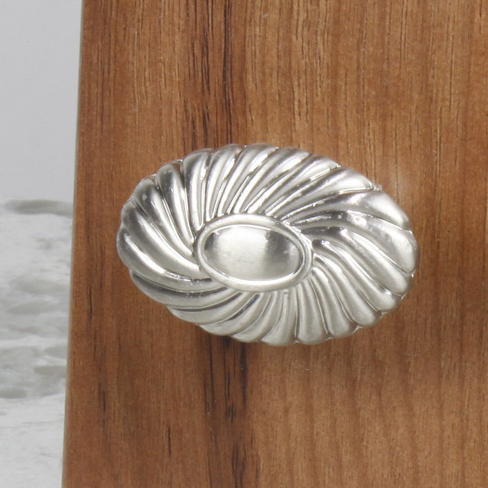 Orchid 1 5/8" Length Oval Knob, Satin Nickel