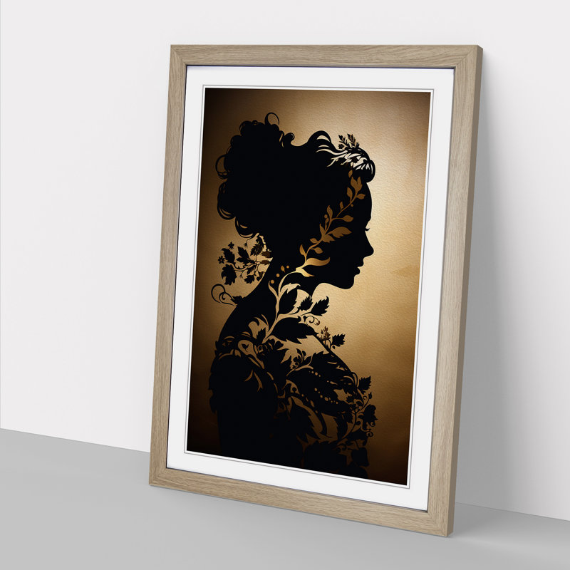 Woman Baroque - Framed Print, 34cm H x 25cm W x 2cm D, Oak