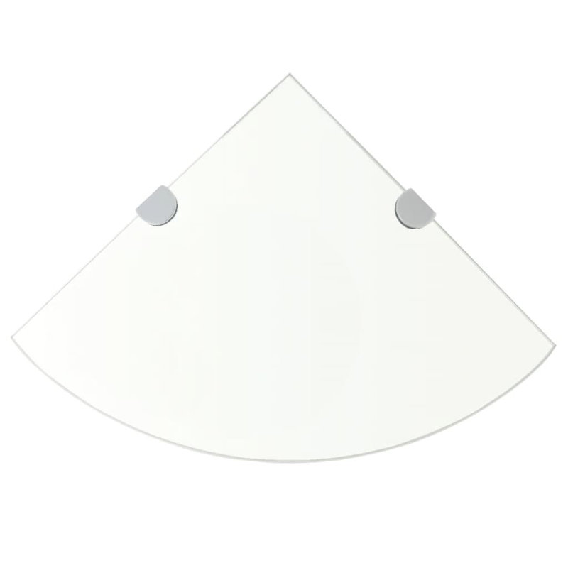 Coeyn Triangle Glass Floating Shelf, 9.8" W x 9.8" L, Clear
