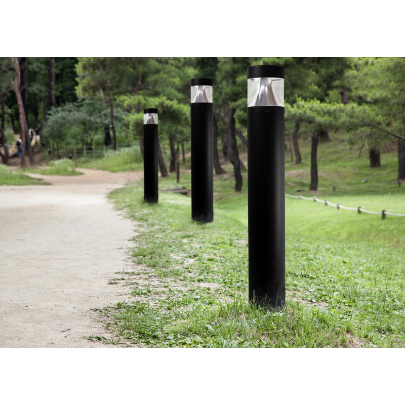 Black Aluminum LED Pathway Bollard Light with Clear Lens