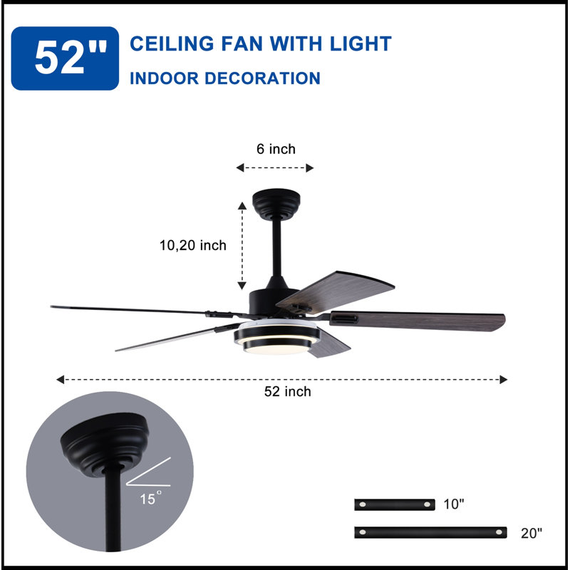 Ventilateurs de plafond avec lumières et télécommande