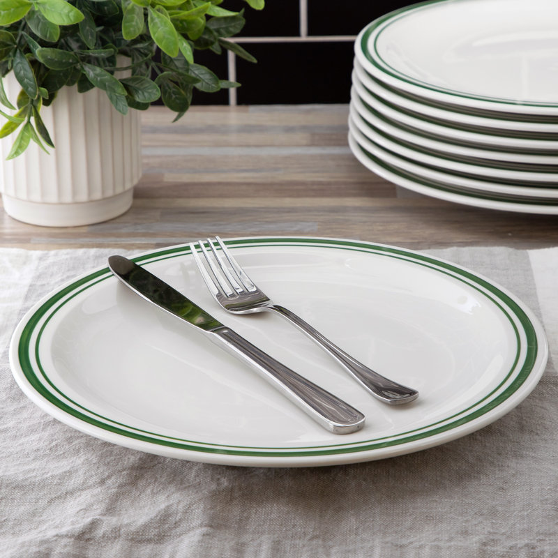 Ensemble d'assiettes plates 11 pièces Gibson Home, Vert