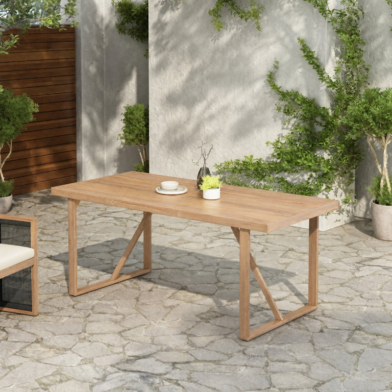 67" Acacia Wood Outdoor Dining Table, Ideal for Patio & Garden Gatherings