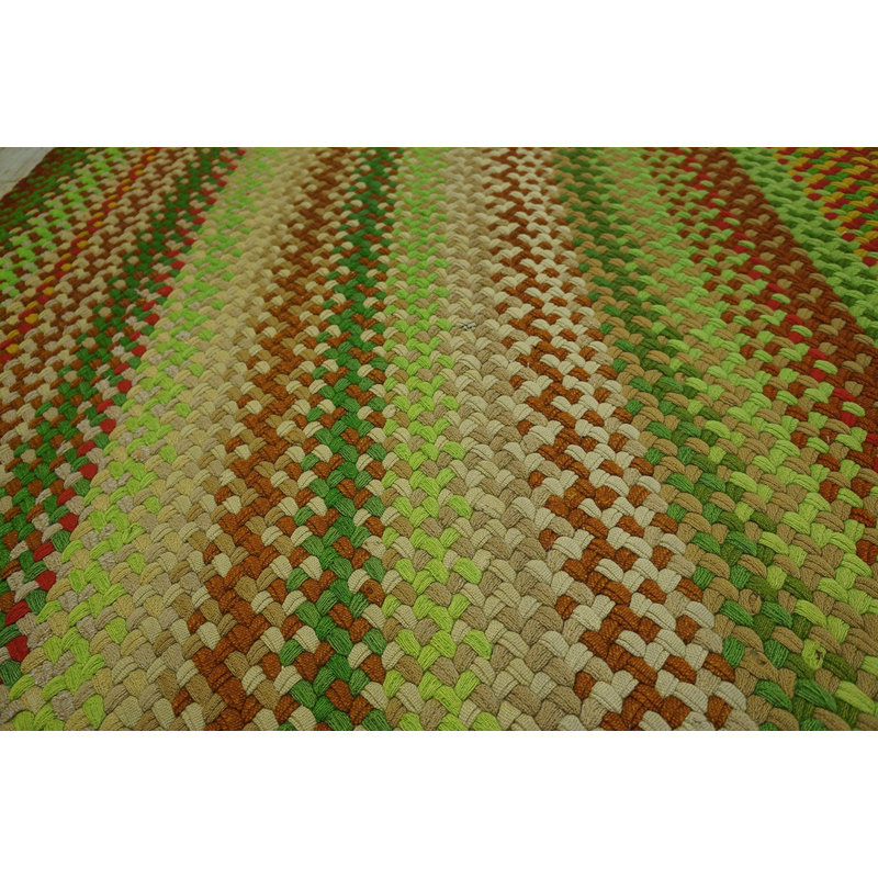Vintage Mid Century Modern American Oval Braided Room Size Rug
