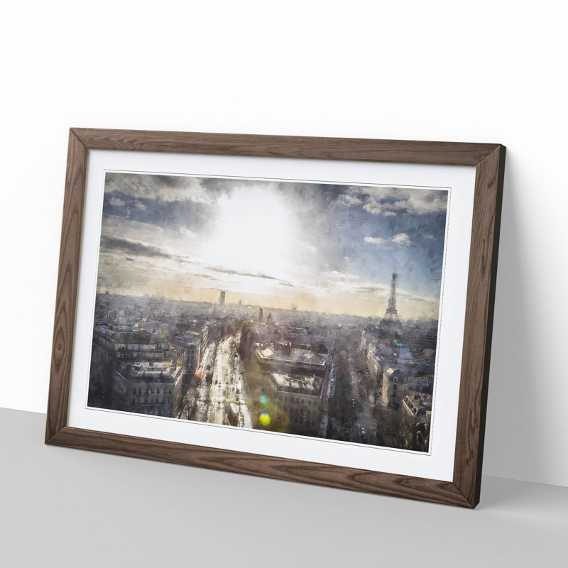 Paris Skyline Vol.3 - Framed Print, 36cm H x 48cm W x 2cm D, Walnut Framed