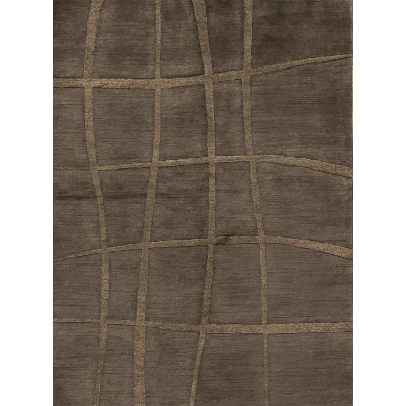 Hand-Knotted High-Quality Light Brown Area Rug