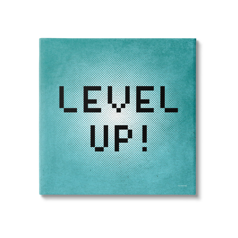 Level Up Vintage Pixels Canvas Wall Art Design By Yass Naffas Designs, 30" H x 30" W