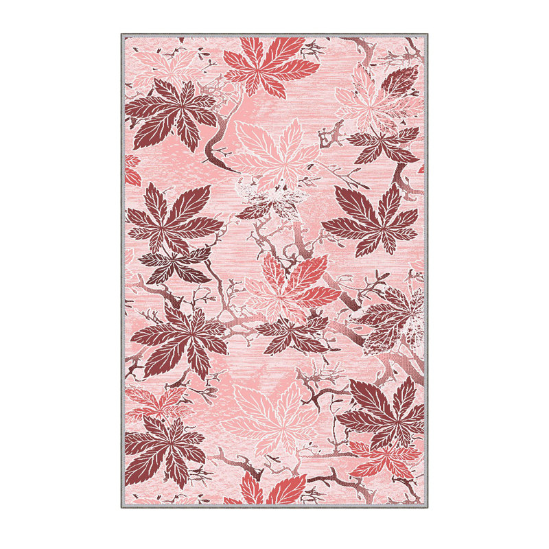 Stylish Hall Carpet, 2.6 x 6.6 Feet, 100% Polyester, 0.3 in Pile Height | Antibacterial, Non-Slip PVC Felt Dot Underside | 3D Digital Print, Machine Washable, Ideal for Entryway & Living Spaces