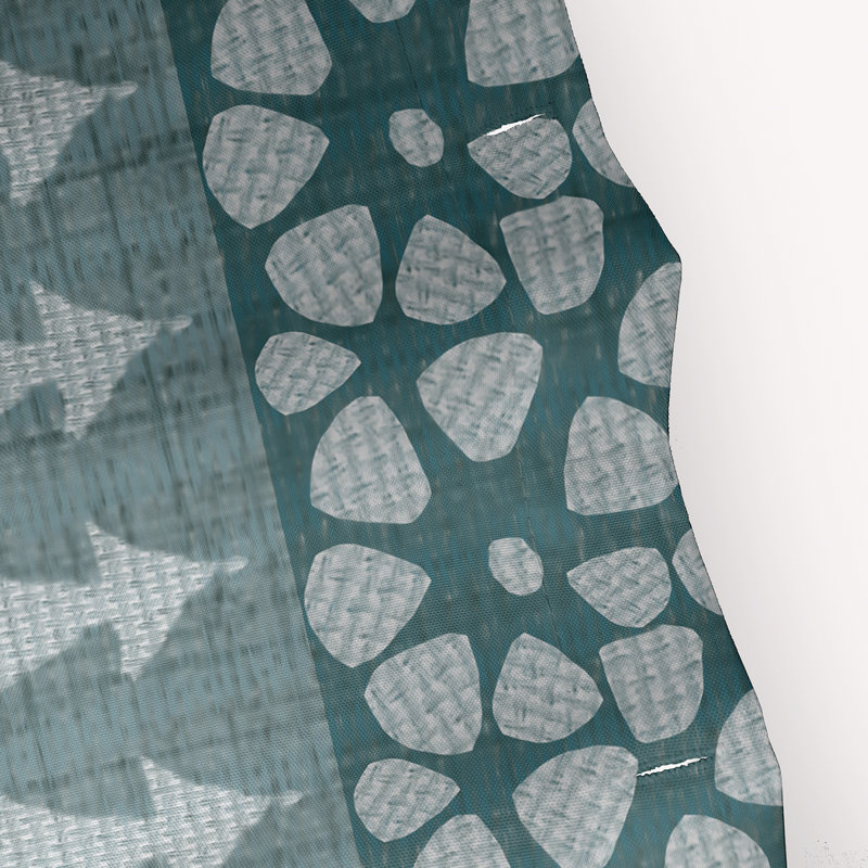 Rideau de douche simple Asuna Fair Isle, Bleu sarcelle