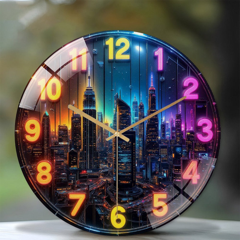 Horloge murale néon