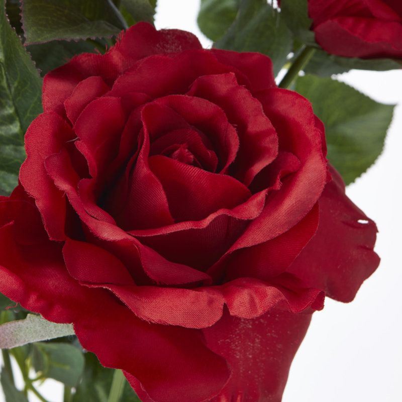 Arrangement floral artificiel rose deluxe, rouge