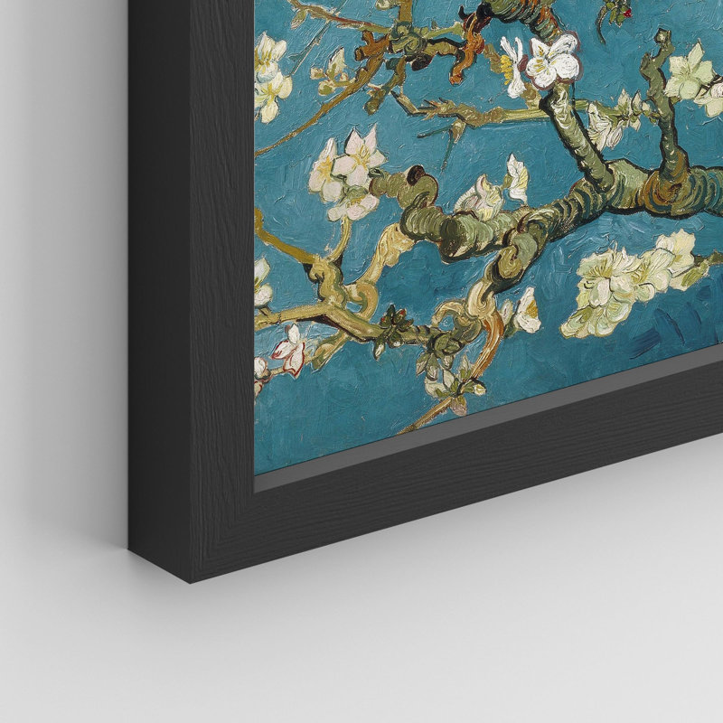 «Pastel Cherry Blossom Almond Blossom» sur papier, H 11 po x l 14 po, Noir