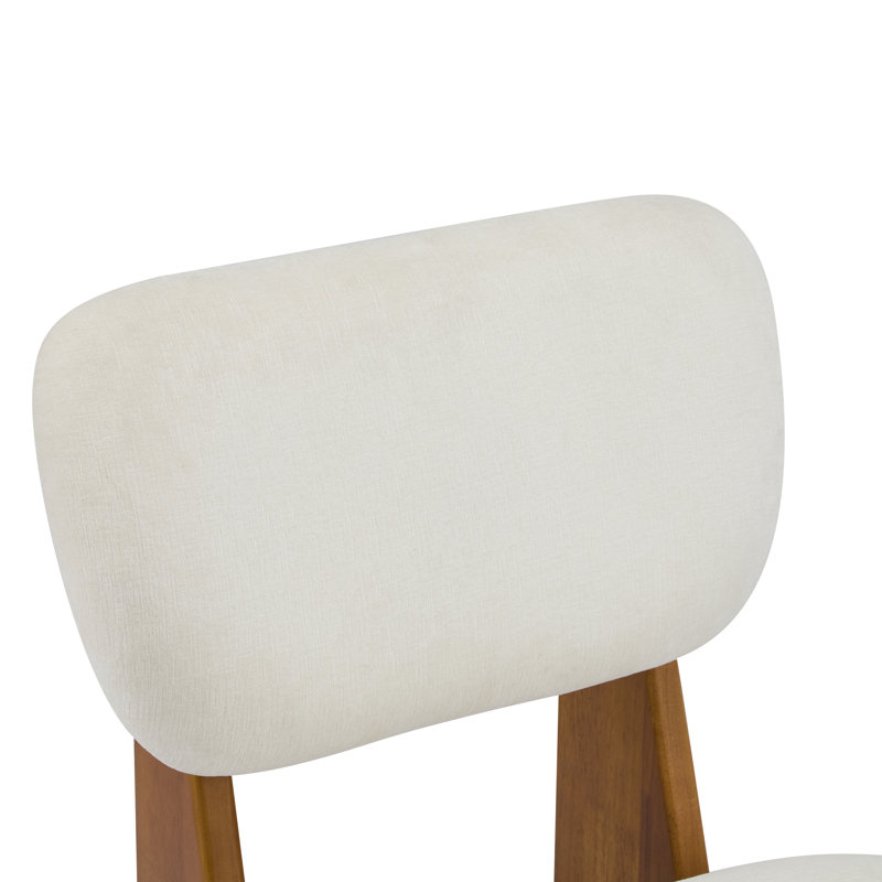 Chaises d'appoint rembourrées en tissu Vierra, Naturel, Blanc