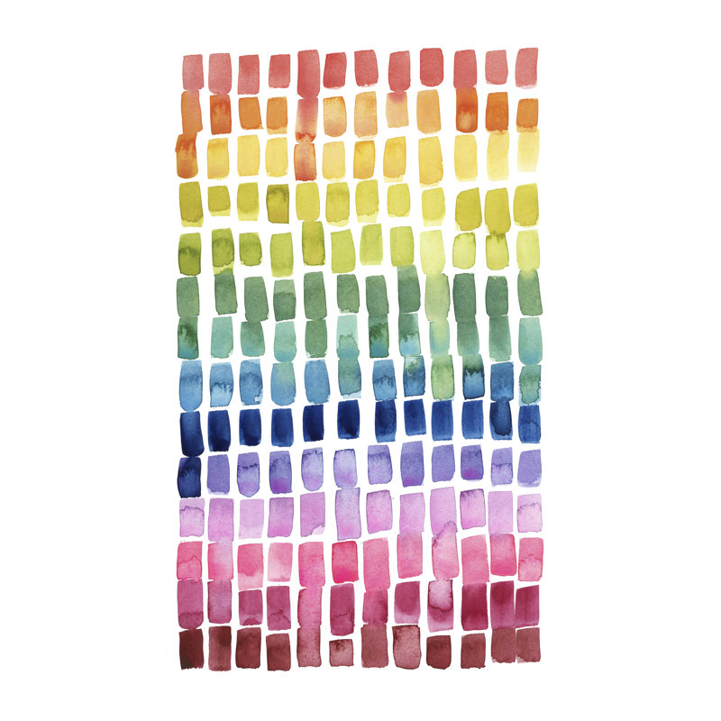 «Under the rainbow II» par Grace Popp - peinture sur toile tendue, H 30 po x l 20 po