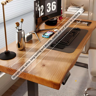 Bureau réglable 55,12 po Natural Pine