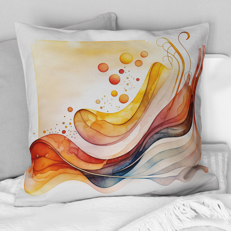 Coussin décoratif Warm Minimalist Waves - Abstract Minimalisme