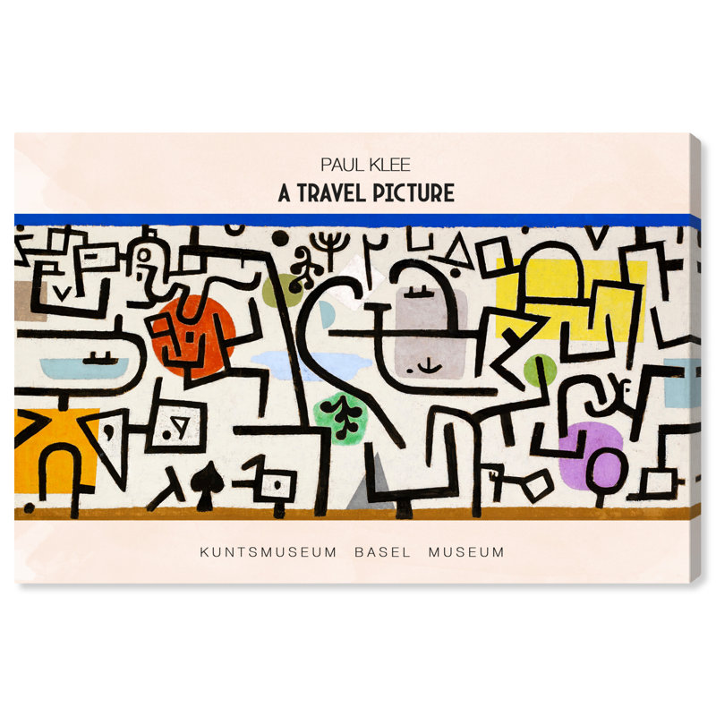 Abstract A travel picture Modern White Canvas Wall Art Print, H 16 po x l 24 po x P 0,8 po