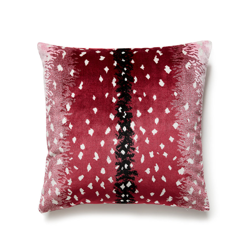 Wild Glamour Antelope Pillow, Raspberry