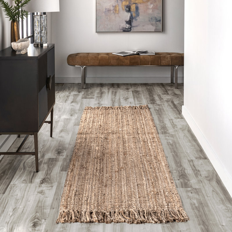 Isalena Handmade Flatweave Farmhouse Jute Area Rug in Natural, Round 4'