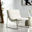 Fauteuil chic en cuir blanc avec base stable et siège confortable