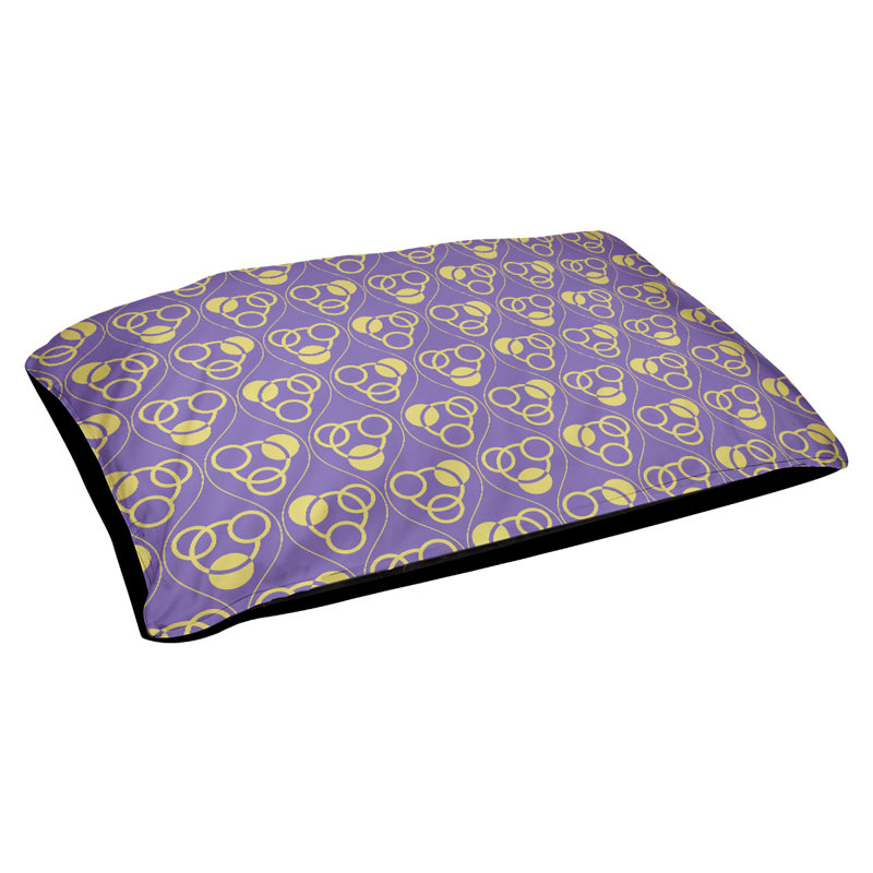 Coussin pour chien Chen, Grand (l 50 po x P 7 po x H 40 po), Mauve/jaune