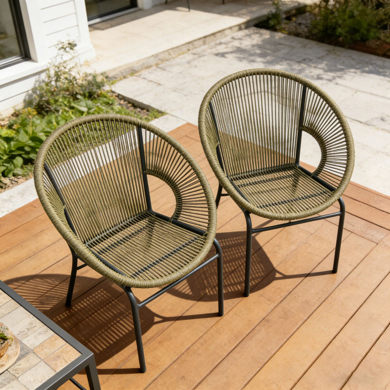 OUDOOR WICKER CHAIR, Green