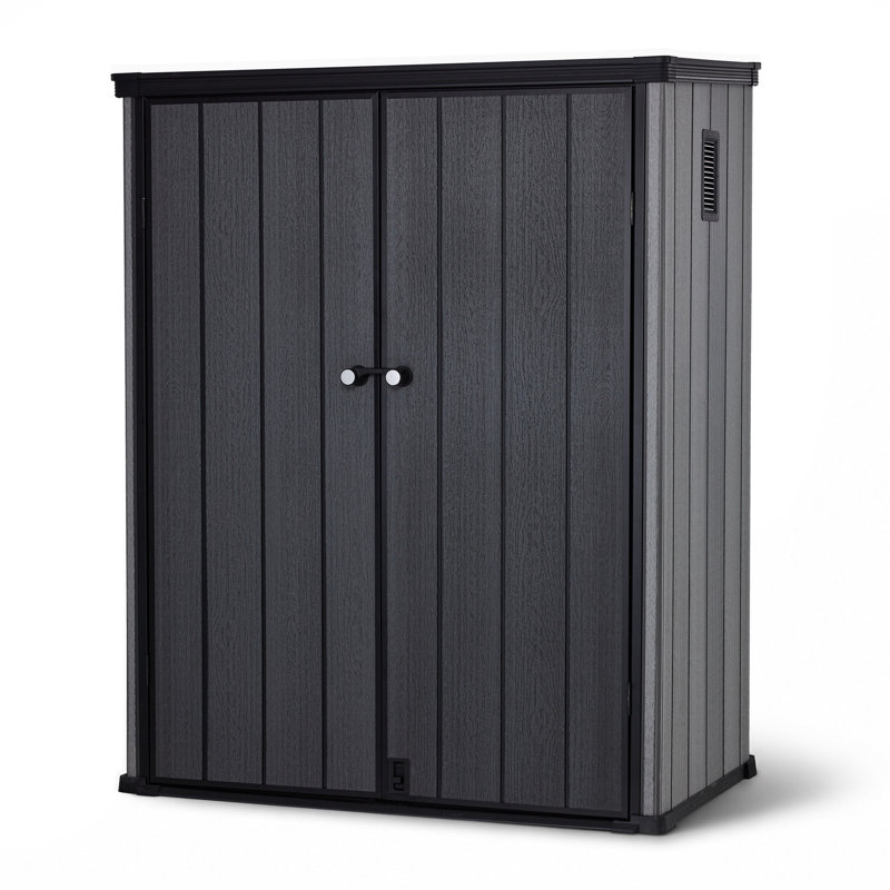 Remise de rangement extérieure imperméable en résine avec plancher et portes verrouillables