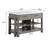 Kitchen Island w/Pull Out Table, Nature Marble Top Top & Rustic Oak Finish