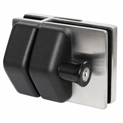180° Glass Gate Latch, Brushed Stainless, Model 1