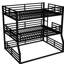Lit double superposé double / double au-dessus de grand lit double / noir de couleur noire, idéal pour l'espace dans les espaces de vie partagés des maisons de vacances à la maison Noir, grand lit, coffre-fort et bruit - chambres familiales-398091119-398091118