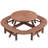 10-12 Seater Round Wooden Picnic Table - Diy Outdoor Table With Built-in Ring Stool, 500-lb Weight Capacity For Patio Garden Backyard